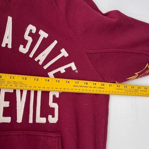 ASU Arizona State Sun Devils Womens Maroon Pullover Hoodie Sweatshirt Pocket S - Picture 9 of 12